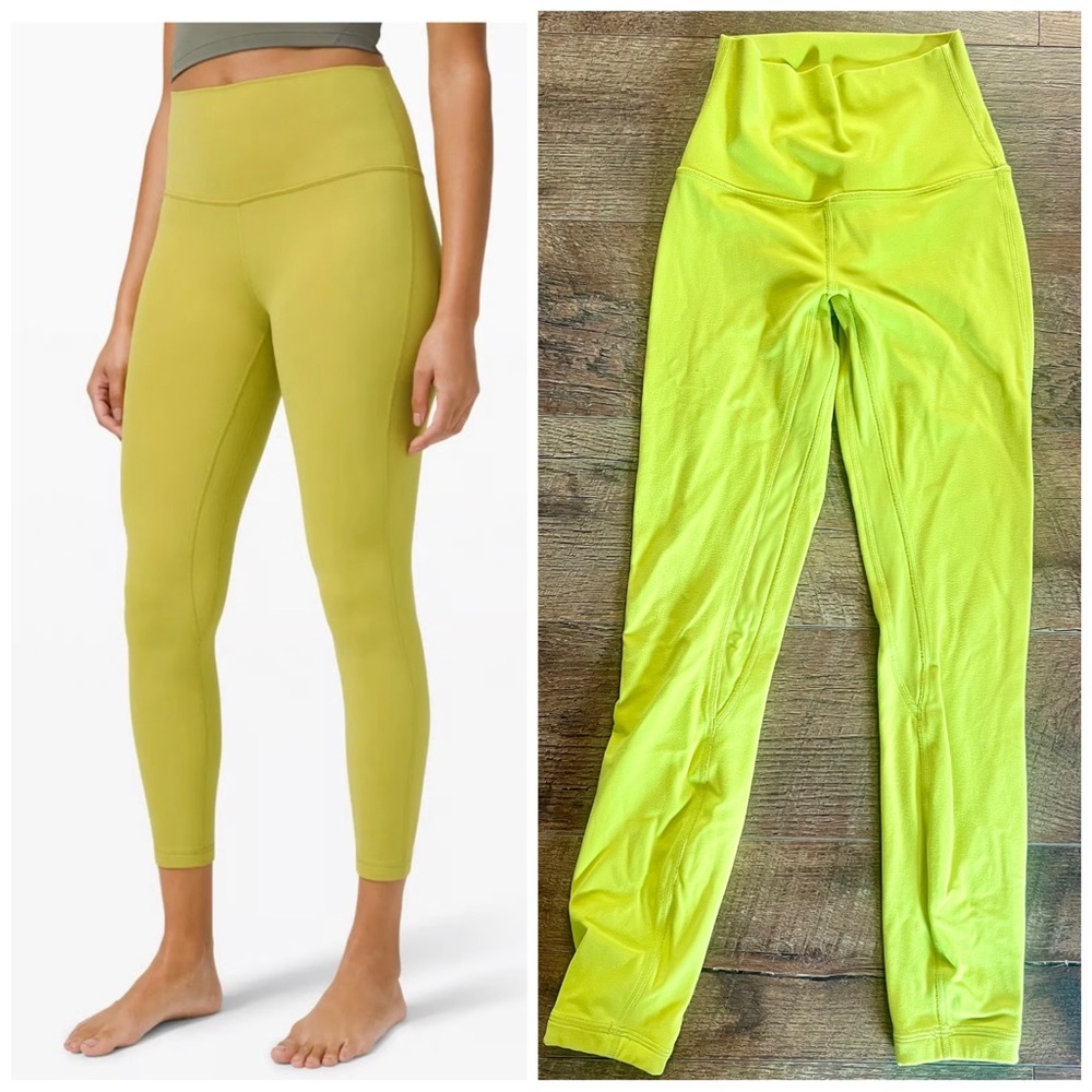Lululemon Align 23” High Rise Leggings in Yellow Pear Size 0
